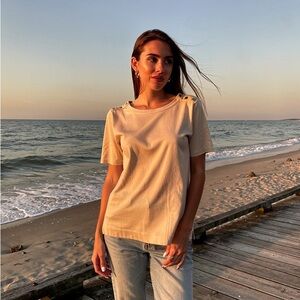 Croft & Barrow Light Yellow Short Sleeve Tee